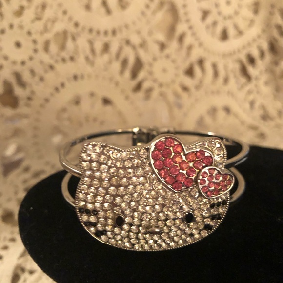 Crystal Adorned Hello Kitty Cuff Bracelet - Picture 4 of 10